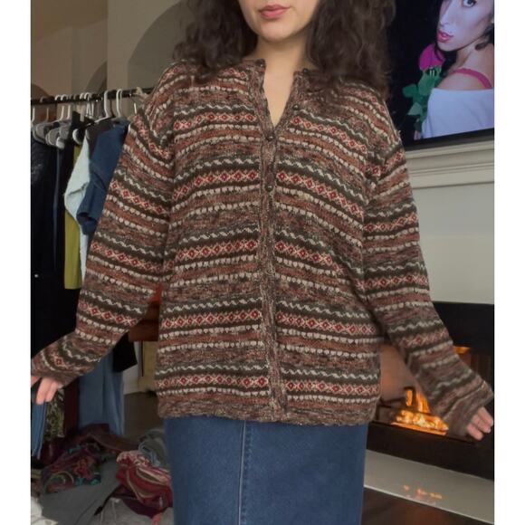 Vintage 90s 2000s Cottagecore Grandpa Cardigan - Picture 7 of 8